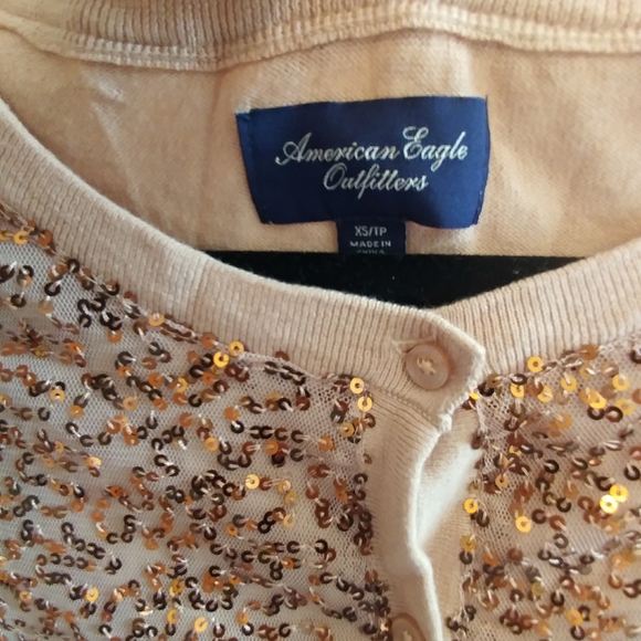 American Eagle Outfitters Pink Sequin Cardigan - Picture 4 of 12